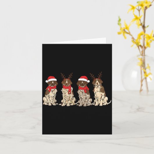 German Shorthair Inter Christmas Gsp Mom Dad Kaart (Gele Bloem)