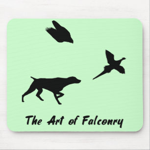 German Shorthair Pointer and Falconry Mousepad Muismat