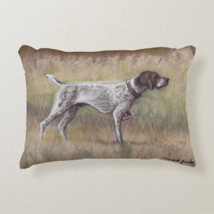 German Shorthair Pointer Dog Art Pillow Accent Kussen