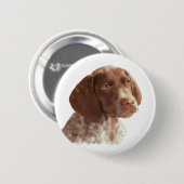 German Shorthair Puppy Ronde Button 5,7 Cm (Voorkant /achterkant)