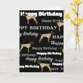 German Shorthaired Pointer, Birthday Card, GSP BLK Kaart (Gele Bloem)