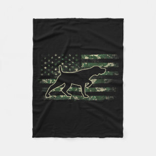 German Shorthaired Pointer Camo Amerikaanse Vlag U Fleece Deken