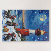 German Shorthaired Pointer Christmas Lighthouse Legpuzzel (Horizontaal)