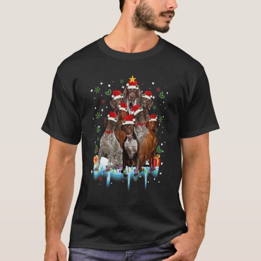 German Shorthaired Pointer Christmas Tree  For Dog T-shirt (Voorkant)