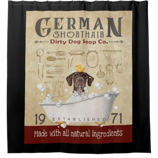 German Shorthaired Pointer Dog Bath Soap Company Douchegordijn (Voorkant)