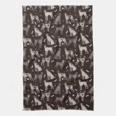 German Shorthaired Pointer Dog Bone and Paw Print Theedoek (Verticaal)