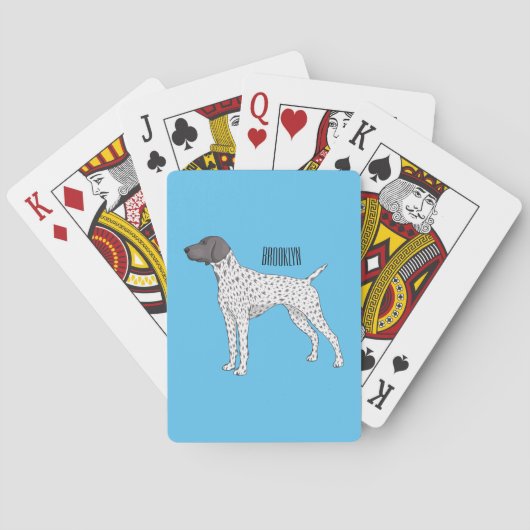 German Shorthaired Pointer dog cartoon  Pokerkaarten (Achterkant)