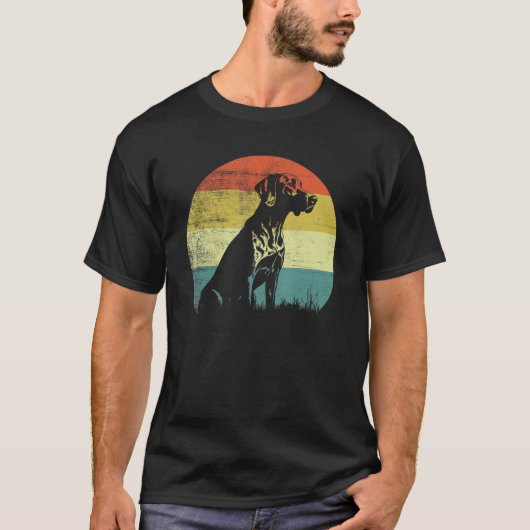 German Shorthaired Pointer Dog Retro Design T-shirt (Voorkant)
