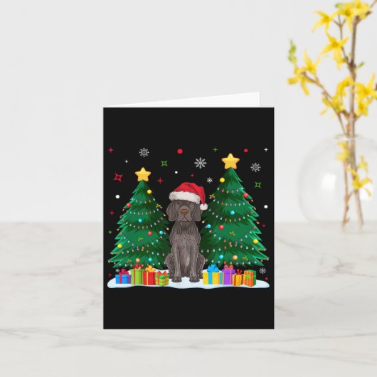 German Shorthaired Pointer hond Kerstman lelijke k Kaart (Gele Bloem)