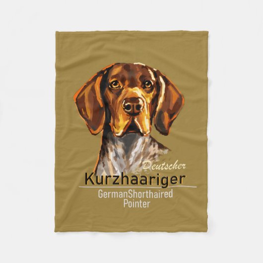 German Shorthaired Pointer Kurzhaar Fleece Blanket (Voorkant)