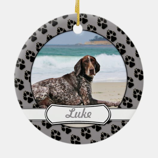 German Shorthaired Pointer - Luke - Riley Keramisch Ornament (Achterkant)
