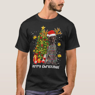 German Shorthaired Pointer Santa Kersttree Li T-shirt