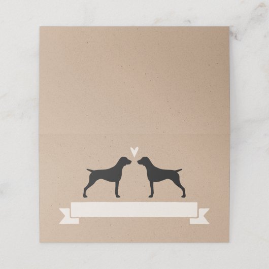 German Shorthaired Pointer Silhouettes Wedding (Buitenkant ongevouwen)