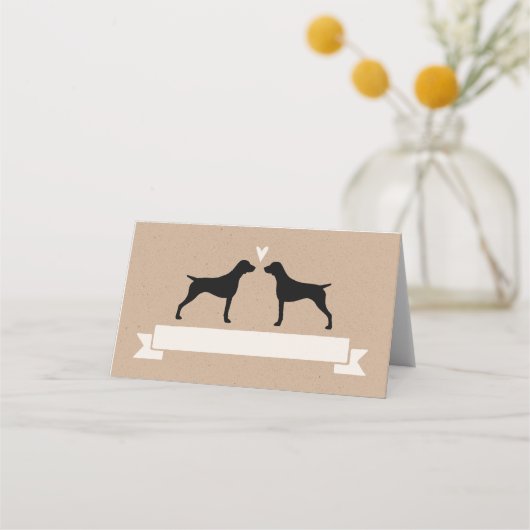 German Shorthaired Pointer Silhouettes Wedding (Voorkant)