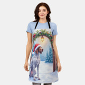 German Shorthaired Pointer Snowy Gate Santa Hat Schort (Gedragen)