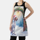 German Shorthaired Pointer Snowy Gate Santa Hat Schort (Insitu)