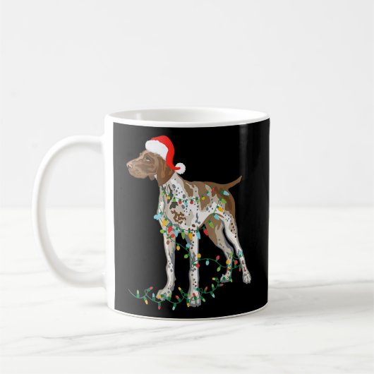 German Shorthaired Pointer Tangled In Christmas Koffiemok (Links)