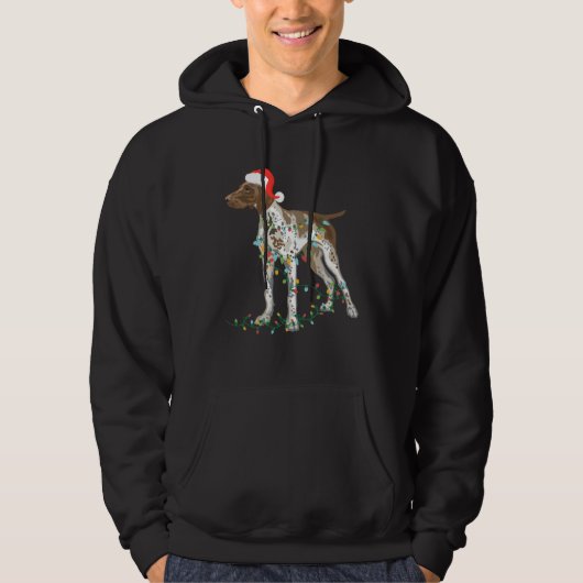 German Shorthaired Pointer Tangled In Christmas Li Hoodie (Voorkant)