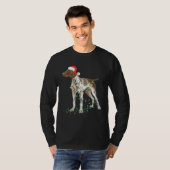 German Shorthaired Pointer Tangled In Christmas Li T-shirt (Voorkant volledig)