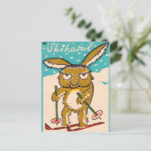 German Ski Bunny Briefkaart (Staand voorkant)