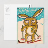 German Ski Bunny Briefkaart (Voorkant / Achterkant)