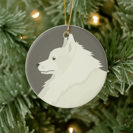 German Spitz Keramisch Ornament (Boom)