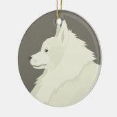 German Spitz Keramisch Ornament (Links)