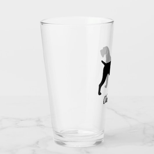 German Wirehaered Pointer Dog Silhouette Custom Glas (Rechts)