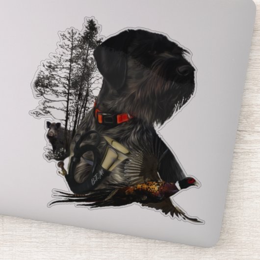 German Wirehaered Pointer Sticker (Detail)