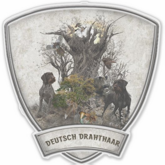 German Wirehaered Pointer Sticker (Voorkant)