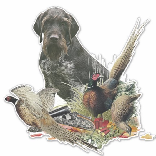 German Wirehaered Pointer Sticker (Voorkant)