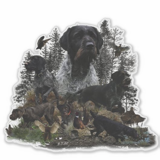 German Wirehaered Pointer Sticker (Voorkant)