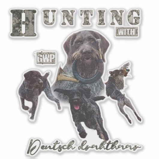 German Wirehaered Pointer Sticker (Voorkant)