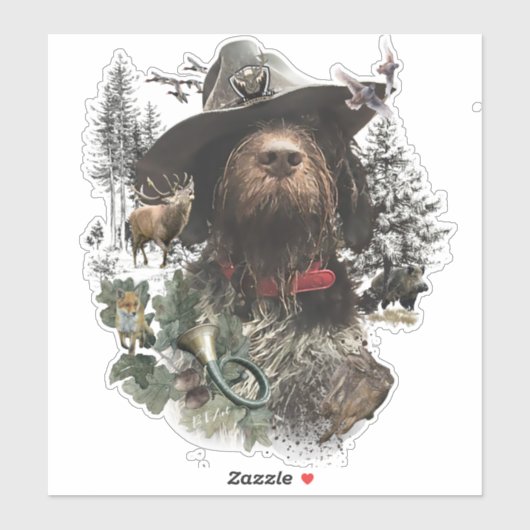 German Wirehaered Pointer Sticker (Vel)