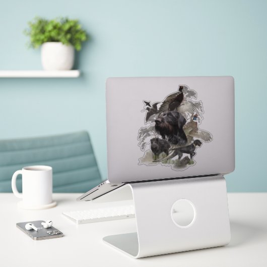 German Wirehaered Pointer Sticker (Laptop op bureau)