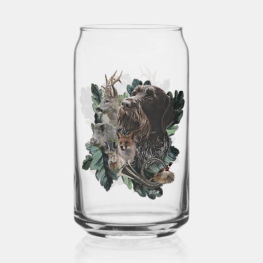 German Wirehaire Pointer Blikvorm Glas (Voorkant)