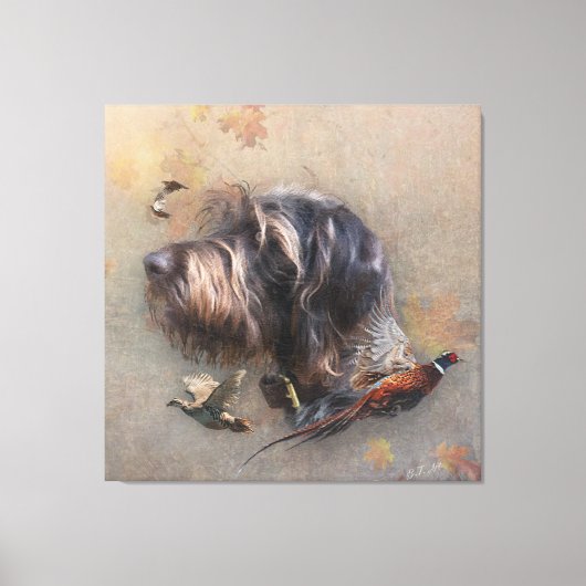 German Wirehaire Pointer Canvas Afdruk (Voorkant)
