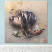 German Wirehaire Pointer Canvas Afdruk (Insitu (Houten vloer))