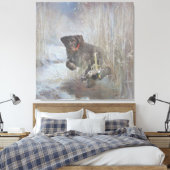 German Wirehaire Pointer Canvas Afdruk (Insitu (Slaapkamer))