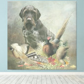 German Wirehaire Pointer Canvas Afdruk (Insitu (Houten vloer))