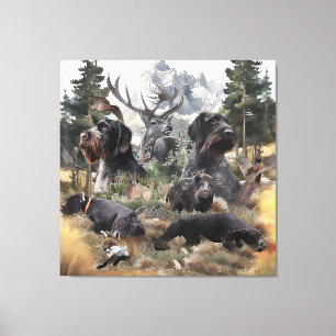 German Wirehaire Pointer Canvas Afdruk