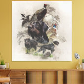 German Wirehaire Pointer , Continental pointo Canvas Afdruk (Insitu (Woonkamer))