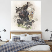 German Wirehaire Pointer , Continental pointo Canvas Afdruk (Insitu (Slaapkamer))