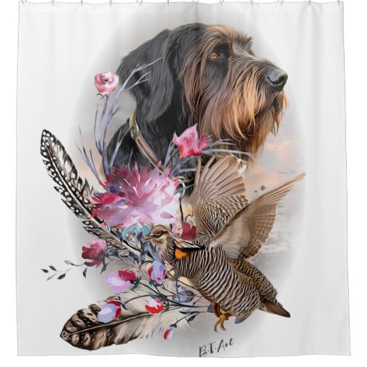 German Wirehaire Pointer Douchegordijn (Voorkant)