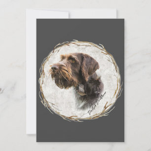 German Wirehaire Pointer Feestdagenkaart
