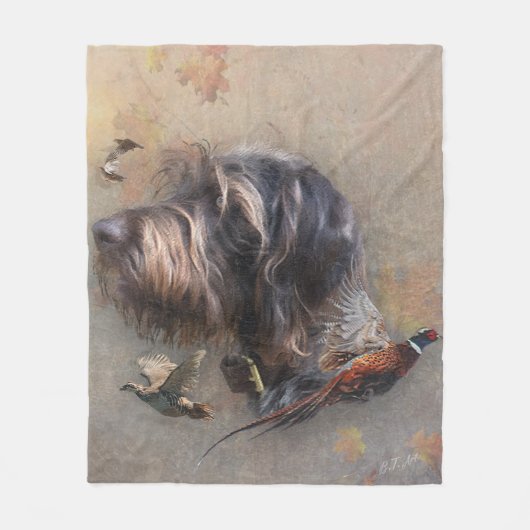 German Wirehaire Pointer Fleece Deken (Voorkant)