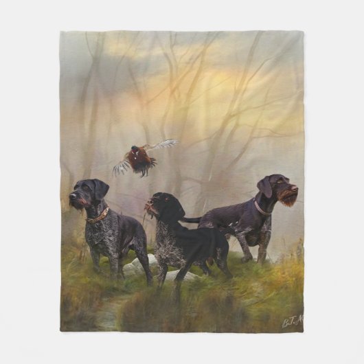 German Wirehaire Pointer Fleece Deken (Voorkant)
