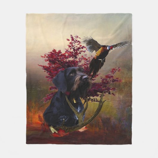 German Wirehaire Pointer Fleece Deken (Voorkant)