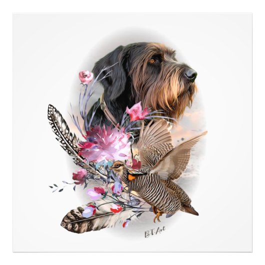 German Wirehaire Pointer Foto Afdruk (Voorkant)