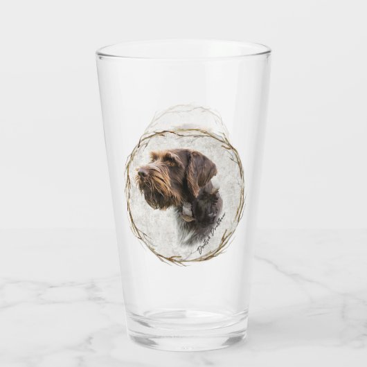 German Wirehaire Pointer Glas (Achterkant)